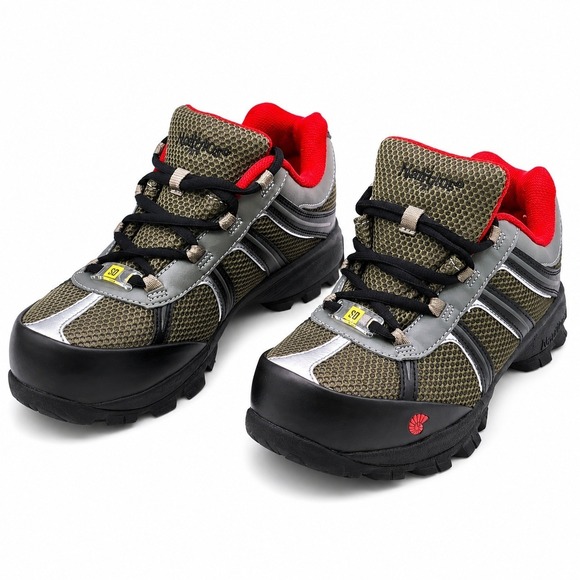 Nautilus Safety Shoes Other - Nautilus Mens Size 9 Grey Olive Black Steel Toe Athletic Safety Work Shoes N1343